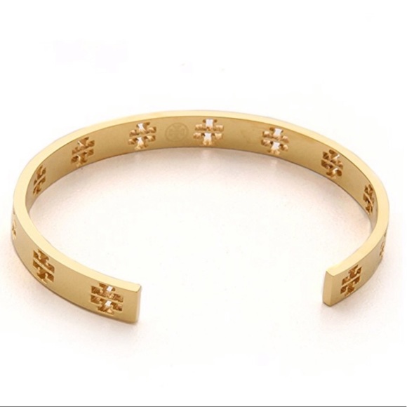 ✨NEW TORY BURCH✨PIERCED T LOGO CUFF BRACELET - Picture 2 of 4